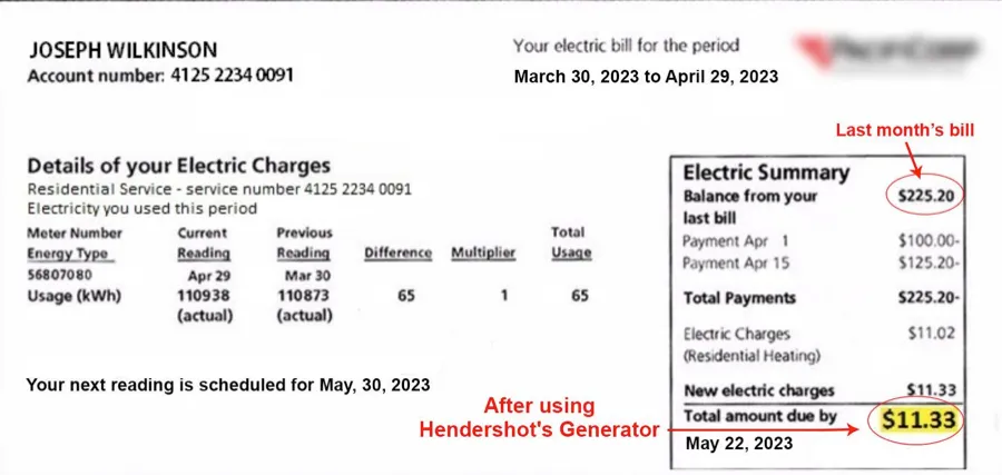 High electricity bill showing expensive monthly power costs before using energy alternatives